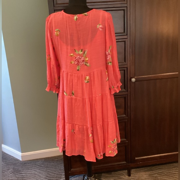 Fig and flower boho embroidered flowy summer dress. Worn 1x EUC - Picture 3 of 8